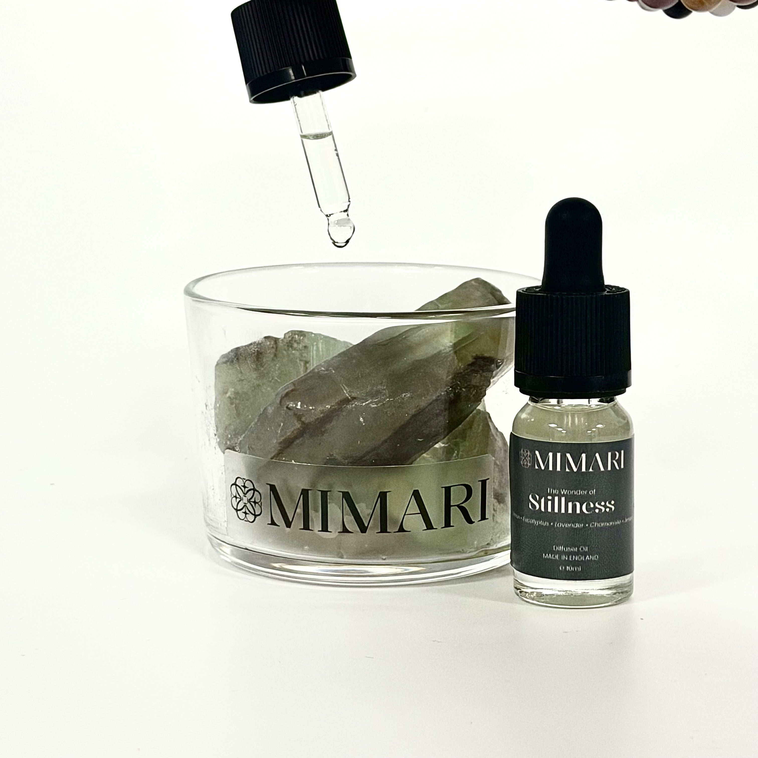 The Wonder of Stillness | Green Calcite Crystal Diffuser – Small