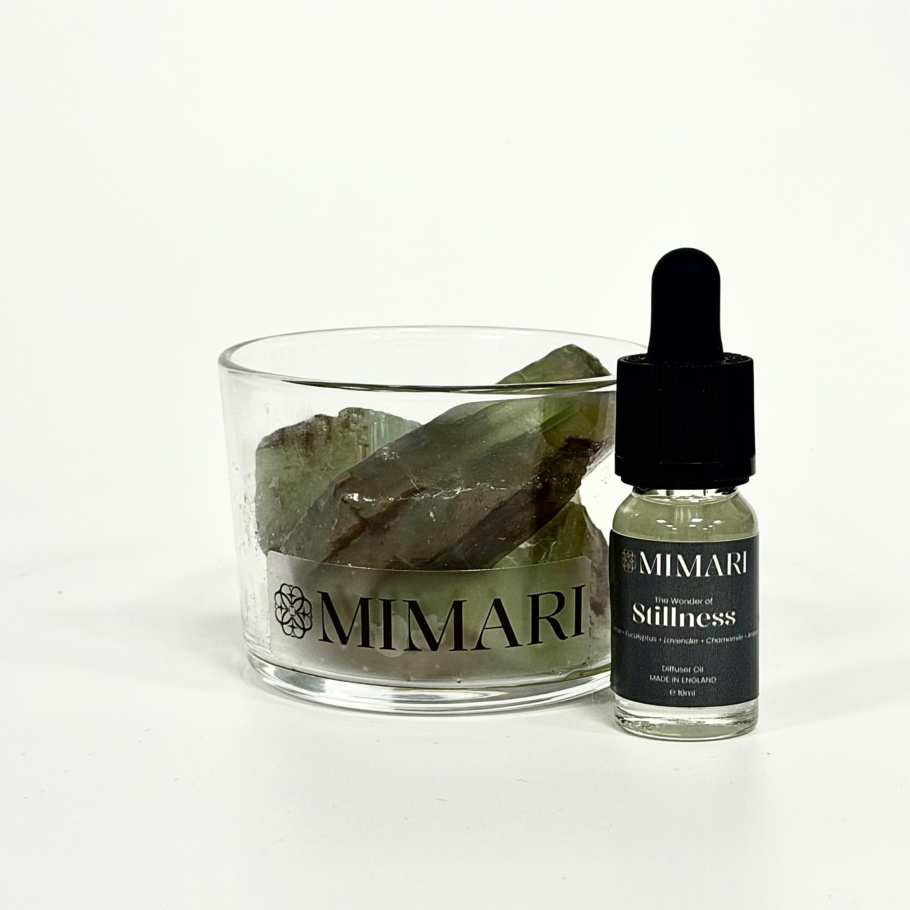 The Wonder of Stillness | Green Calcite Crystal Diffuser – Small