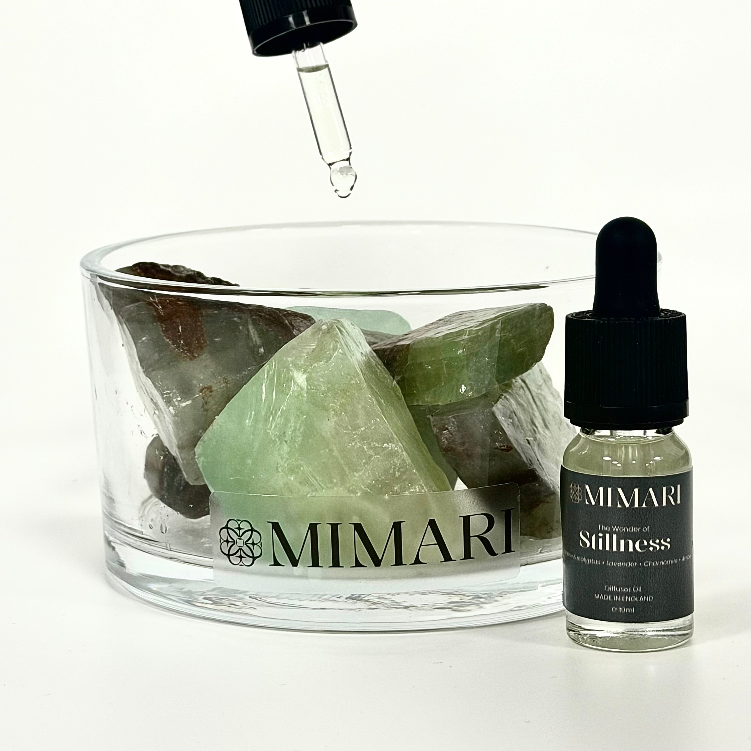The Wonder of Stillness | Green Calcite Crystal Diffuser – Large